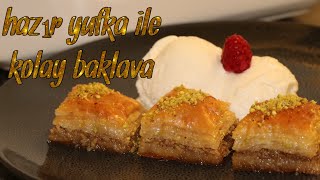 kolay baklava tarifi  hazır yufka ile çıtır çıtır tam kıvamında baklava tarifi  cevizli baklava [upl. by Correy]