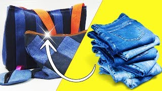 3 Ideas hechas con Jeans para VENDER o REGALAR Reciclaje Ecobrisa [upl. by Llemar578]