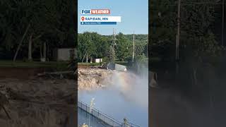 Building Swept Away After Minnesota Dam Failure minnesota rapidan [upl. by Schreck]