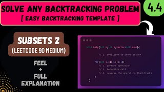 44 Subsets 2  Leetcode 90  Backtracking using one template series  Ccodingsamurais [upl. by Chrystel]