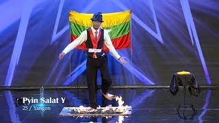 Pyin Salat Y Daredevil stunt Audition  Myanmars Got Talent 2017 Season 4 ျမန္မာ [upl. by Savell]