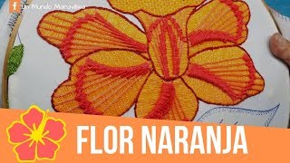 Puntada Fantasía Flor Naranja  Un Mundo Maravillisa [upl. by Artus]