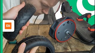 TUTORIAL Xiaomi 2023  Change the FRONT WHEEL Tire and Inner Tube M365 Pro  Mi 3 🛴💚 [upl. by Hanyaz103]