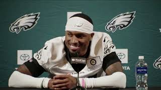 Eagles CB Isaiah Rodgers meets with the Philly media at OTAs [upl. by Nneb]