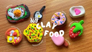 making tiny air dry clay food🌮🍥🍲🥐first time using air dry clay [upl. by Nnaassilem]