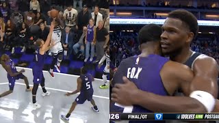 Anthony Edwards hits crazy DAGGER vs Kings to spoil DeAaron Fox 60 points [upl. by Adina91]