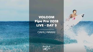 Surfing LIVE  Volcom Pipe Pro 2018  Day 3 [upl. by Pickard485]