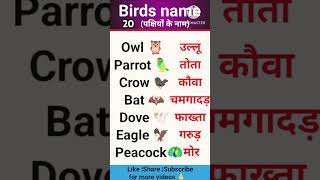 20 Birds name  20 पक्षियों के नाम English learner english  trending  shorts viralshorts [upl. by Aicxela181]