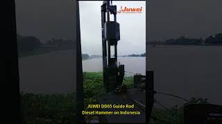 Juwei DD65 Guide Rod Diesel Hammer Piling on Indonesiapiling piledriver manufacturer [upl. by Charron]