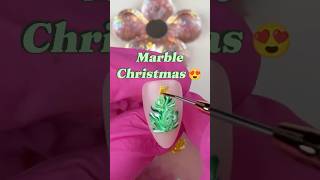 Marble Christmas Tree Nail Design 🎄⭐️ [upl. by Harve754]