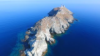 Breathtaking aerials of the Giraglia Corsica northernmost island near Cap Corse [upl. by Millham149]