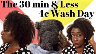 30 Minute Wash Day Routine on 4c Natural Hair [upl. by Marje]