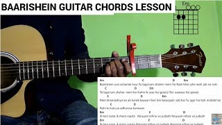 BAARISHEIN Guitar Chords  Arko  Use capo  Atif Aslam new song Guitar chords lesson Baarishein [upl. by Naesal77]