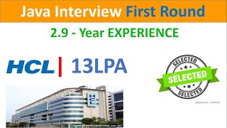 HCL First Round Java Developer Interview Experience 3 years [upl. by Merras]