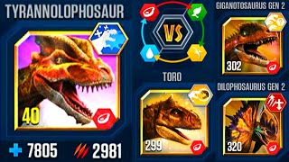 TYRANOLOPHOSAUR DEFEAT 9 OPPONENT MODS BATTLE  JURASSIC WORLD THE GAME [upl. by Olenka214]