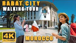 RABAT city 2023 Walking tour  Morocco 🇲🇦 4K UHD [upl. by Crisey]