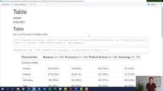 Week 10 Adding a Table to Report Markdown [upl. by Audun]