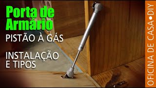 Porta de Armário Basculante  Pistão à gás DIY oficinadecasa [upl. by Nonnaehr]