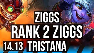 ZIGGS vs TRISTANA MID  Rank 2 Ziggs 5215 500 games  EUNE Challenger  1413 [upl. by Htenek91]