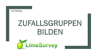 LimeSurvey Zufällige Gruppen von Befragten bilden Randomisierung [upl. by Austin]