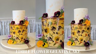 Amazing EDIBLE FRESH FLORAL Gelatin Cake  Floral Mothers Day Cake Idea  Cake Decorating Tutorial [upl. by Ymma]