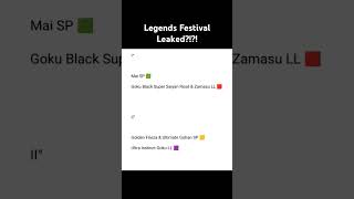 LEGENDS FESTIVAL 2024 LEAKED Dragon Ball Legends dragonball dragonballlengends shorts [upl. by Amalee]