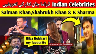 Jaan Nisar Episode 38 reaction of Indian Celebrities  Hiba Bukhari Danish Taimoor  Shaheen Tv [upl. by Deron337]