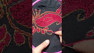 Panjabi design 🥰 tutorial beautifulhandembroideryflowerdesign embroiderypatterns [upl. by Osnerol]