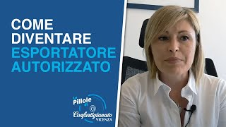 Come diventare esportatore autorizzato PilloleConfartigianatoVicenza [upl. by Anahsar65]