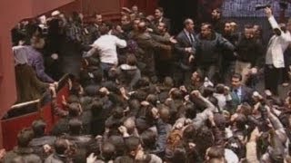 Syrias President Assad mobbed by supporters after speech [upl. by Rukna583]