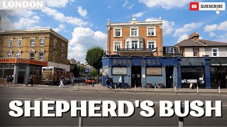 London England 🏴󠁧󠁢󠁥󠁮󠁧󠁿  SHEPHERDS BUSH  4K 60fps Virtual Walking Tour June 2023 [upl. by Tharp676]