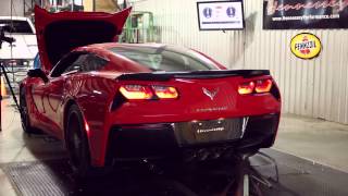 HPE700 Twin Turbo C7 Corvette Chassis Dyno Testing [upl. by Aicila403]