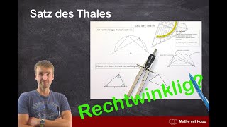 Satz des Thales  Rechtwinklige Dreiecke zeichnen und Überprüfen mit dem Thaleskreis [upl. by Flora346]