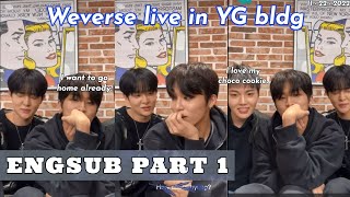 ENGSUBTreasure  Jeongwoo Jihoon and Doyoung Weverse Live PART 1 11222022 [upl. by Baker469]