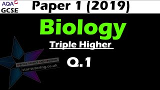 AQA GCSE Biology Paper 1 2019 Question 1 [upl. by Aihsein]