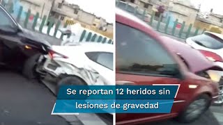 Reportan carambola entre cinco vehículos en la MéxicoPuebla en dirección a la CDMX [upl. by Enawyd]