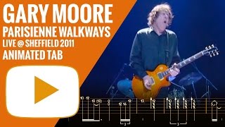 GARY MOORE  PARISIENNE WALKWAYS  Guitar Tutorial  Animated Tab [upl. by Edroi572]