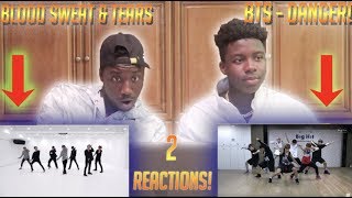 REACTING TO TWO BTS DANCE PRACTICES IN ONE VIDEO [upl. by Eisoj]