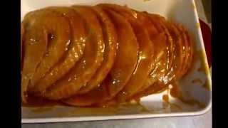 Baking a ham with Mustard and brown sugar glaze in the oven for new years day meal [upl. by Chas39]