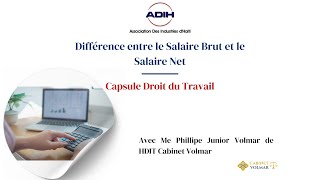 Capsule Droit du Travail  Salaire Brut VS Salaire Net [upl. by Leonardi]