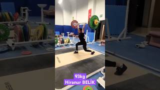 Hiranur BELİK Silkme 93kgweightlifting halterophilie cleanandjerk [upl. by Ulrick]