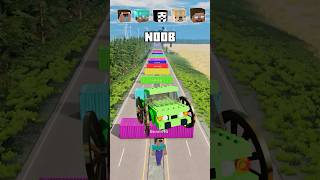 Noob vs PRO vs Hacker vs HEROBRINE Car Jump Challenge  BeamNGDrive [upl. by Stichter]