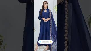 Latest new stylish royal blue navy blue dresses ideas by Sumaira Ahmad  blue outfit fashion [upl. by Tertius]