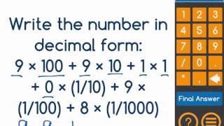 5NBT3a10 Decimals to thousandths  Common Core Standard [upl. by Maltzman792]