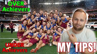 AFL 2024 Tips  Underachievers amp Overachievers [upl. by Nodroj]