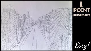 Master 1Point Perspective Draw a City Scene Easily [upl. by De177]