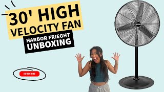 Unboxing the 30’ inch Pedestal High Velocity Shop Fan  Harbor Freight [upl. by Etnelav]