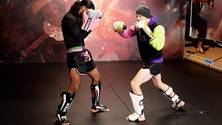 Muay Thai Sparring Drills  Setting up Fast Punches with Paul Karpowicz [upl. by Ahsoet]