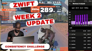 ZWIFT WEEK 2 WORKOUT CONSISTENCY CHALLENGE UPDATE zwift cycling [upl. by Anam300]