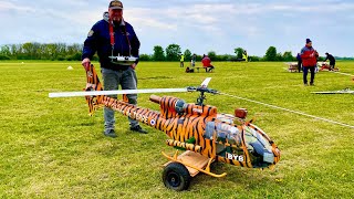 Huge RC SA341342 Gazelle Scale RC Helicopter Flightdemo in stormy Conditions  Bernd Pöting [upl. by Ancier]